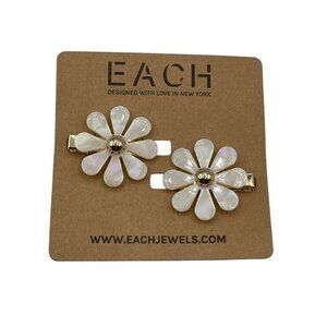 EACH Jewels Iridescent Daisy Flower Hair Clips